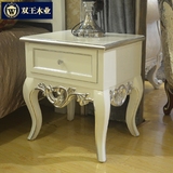 欧式床头柜新古典实木雕花床头柜床边柜 简约白色烤漆床头柜包邮