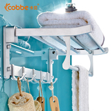 Cobbe卡贝60cm挂件折叠活动型毛巾架2层不锈钢亮光浴巾架1314-3系
