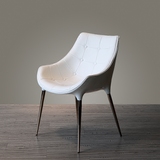 促销北欧简约现代创意设计师椅有扶手厚皮真皮休闲椅沙发椅餐椅