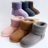 2015冬季新品5854毛线口雪地靴羊皮毛一体女短筒保暖低帮女靴子