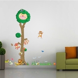 卡通动物大树枝量身高墙贴纸儿童房间墙壁贴画卧室墙上身高尺装饰