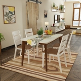 Smidalife 北欧餐桌椅组合小户型4人简约现代钢化玻璃烤漆餐桌