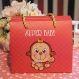猴子喜蛋袋子盒子原创猴宝宝诞生礼盒出生满月百天回礼结婚批发
