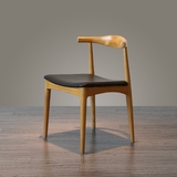 促销创意新古典设计师现代时尚皮艺欧式宜家单人实木休闲椅餐椅