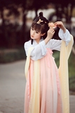 汉服女公主中国风长款古装改良雪纺襦裙仙女演出服盘子写真服装