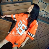 原宿韩版夏季数字欧美街头女T恤韩国球衣BF棒球班服中长款裙子潮