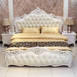 欧式床双人床1.8米雕花法式床皮床全实木公主床真皮床奢华结婚床