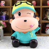 储蓄钱罐创意韩国女生可爱猴子存钱罐卡通树脂可爱动物大号儿童灌