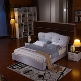 简约北欧布床新古典后现代布艺床1.5 1.8米欧式双人床可拆洗软床