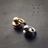 手工DIY五金配件 带环和尚头 带圈奶嘴钉黄铜/银色头6mm圈12mm