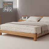 北欧宜家纯实木日式家具小户型简约现代水曲柳单双人床可定制