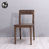 北欧餐椅实木宜家原木靠背用餐椅子书房椅日式红橡木黑胡桃木餐椅