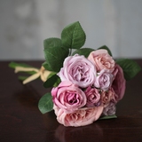 欧式韩式田园浪漫仿真花假花绢花 玫瑰把束 新娘手捧花 手捧玫瑰