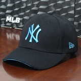 MLB NY帽子男 鸭舌帽 遮阳帽出游女潮棒球帽可调节黑蓝色防晒户外