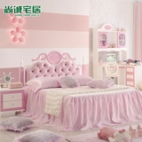 韩式粉色儿童女孩公主床儿童家具套房组合儿童储物床1.5米儿童床