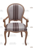 欧式简易条纹实木椅子美式乡村法式酒店餐厅餐桌椅组合仿古做旧椅