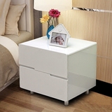 床头柜简约现代白色烤漆卧室储物床边柜收纳柜宜家组装二斗柜特价
