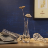 热销现代简约单支透明玻璃小花瓶干花小清新餐厅桌面家居装饰摆件