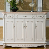 欧式大理石鞋柜 简约组装三门白色烤漆大容量实木抽屉玄关门厅柜