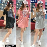 【MLB】韩国专柜正品代购16连衣裙短袖中长款印花网棒球女装