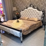 欧式床 法式双人床 皮床1.8米雕花床田园公主床 欧式实木床 婚床