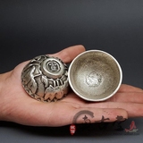 古玩杂项 仿古铜器白铜小茶碗摆件 小酒杯 家居装饰工艺礼品收藏