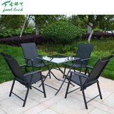 星巴克阳台户外花园可折叠休闲桌椅子简约现代三五件套铁艺便携式