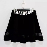 lalabobo拉拉波波夏季新款字母短裙中长百褶裙学生显瘦半身裙女装