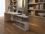 电脑桌高档办公桌烤漆时尚现代简约书桌书架组合台式桌子写字台