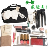 日本MUJI无印良品手提式化妆包化妆工具收纳包现货大号双层包邮