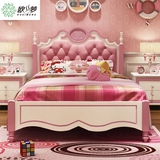 儿童床女孩 卧室儿童家具粉红色欧式床单人床小床1.2公主床1.5米