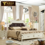 美式乡村实木床白色1.8米欧式公主储物床韩式田园双人主卧床家具