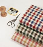 【布袋家手工布料】 韩国订单 复古窗帘沙发靠垫纯棉格子布 145CM