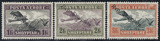 阿尔巴尼亚1927航空邮票3枚新\飞机\鹰加盖“共和国”CV$21.25MLH