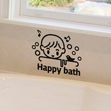 洗澡泡泡 卫生间可爱卡通防水韩版浴室镜子玻璃橱柜彩语墙贴纸bs