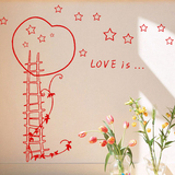 爱情阶梯墙贴 婚礼婚房布置 宿舍卡通儿童房童装店背景装饰贴纸