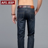 AFS JEEP春季男士牛仔裤直筒裤休闲男士韩版修身青年长裤子潮新款