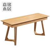 北欧实木长凳 日式餐桌椅组合 换鞋凳床尾凳 白橡木原木餐椅 矮凳