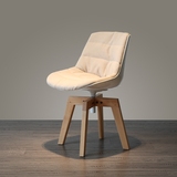 促销时尚简约布艺实木北欧创意宜家旋转设计师椅沙发餐椅休闲椅子