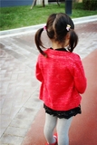2016年秋 女童毛衣针织衫 闪亮金线 经典红色黑色 自留开衫