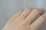 天然强光迷你珍珠链条软戒指 14K包金指环尾戒指 不褪色 原创手工