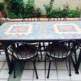 防水防晒户外阳台铁艺桌椅组合 饭店花园可折叠餐桌椅 咖啡馆桌椅