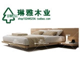 日式实木床1.5/1.8榻榻米双人床现代简约橡木床卧室成人欧式婚床