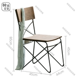 美式进口实木靠背铁艺椅子简约美式休闲餐椅咖啡厅椅书桌椅办公椅