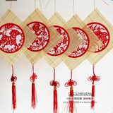 幼儿园走廊吊饰中国风传统12生肖剪纸窗花竹子挂饰春节喜庆装饰品