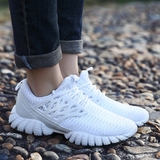 索可尼夏季白色女鞋品牌运动鞋女透气网面跑步鞋学生系带网鞋平底