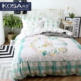 科莎简约韩版公主全棉床上用品四件套1.8m/2.0米纯棉双人床单被套