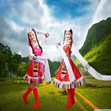2016新款民族风舞蹈表演服装 少数民族藏族演出服 水袖舞台服饰女