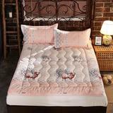 北极绒 羊毛床垫床褥 床上用品 可折叠保护垫 粉红色 150cm*200cm