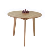 北欧圆餐桌日式白橡木实木餐桌简约小户型餐桌椅组合洽谈咖啡圆桌